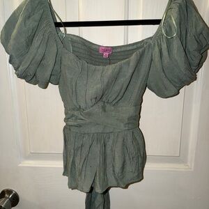 Green Off-Shoulder top